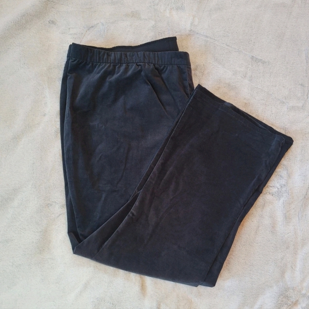 Isaac Mizrahi Live Women Sz 30WP Black Velour Pull On Pants Holiday Dressy Soft